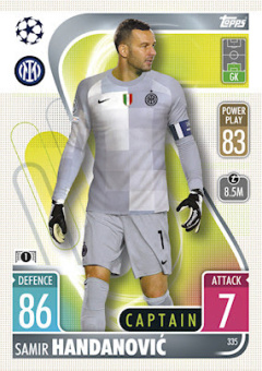 Samir Handanovic Internazionale Milano 2021/22 Topps Match Attax ChL Captain #335