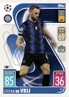 Stefan de Vrij Internazionale Milano 2021/22 Topps Match Attax ChL #337