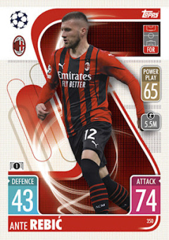 Ante Rebic A.C. Milan 2021/22 Topps Match Attax ChL #350