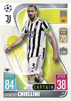 Giorgio Chiellini Juventus FC 2021/22 Topps Match Attax ChL Captain #363