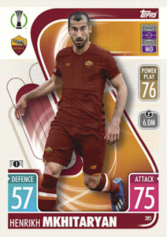 Henrikh Mkhitaryan AS Roma 2021/22 Topps Match Attax ChL #385