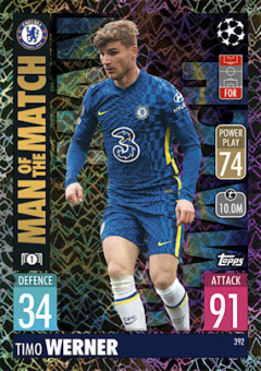 Timo Werner Chelsea 2021/22 Topps Match Attax ChL Man of the Match #392