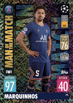 Marquinhos Paris Saint-Germain 2021/22 Topps Match Attax ChL Man of the Match #396