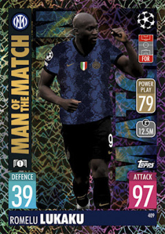 Romelu Lukaku Internazionale Milano 2021/22 Topps Match Attax ChL Man of the Match #409