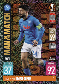 Lorenzo Insigne SSC Napoli 2021/22 Topps Match Attax ChL Man of the Match #413