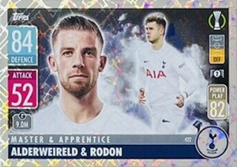 Toby Alderweireld & Joe Rodon Tottenham Hotspur 2021/22 Topps Match Attax ChL Master & Apprentince #422