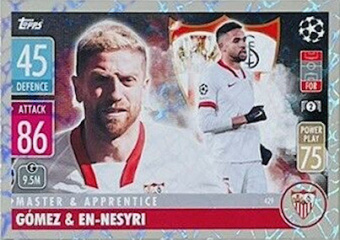 Sergi Gomez & Youssef En-Nesyri Sevilla FC 2021/22 Topps Match Attax ChL Master & Apprentince #429