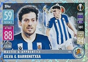 David Silva & Ander Barrenetxea Real Sociedad 2021/22 Topps Match Attax ChL Master & Apprentince #430