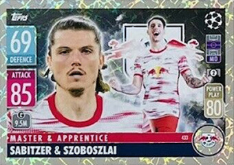 Marcel Sabitzer & Dominik Szoboszlai RB Leipzig 2021/22 Topps Match Attax ChL Master & Apprentince #433