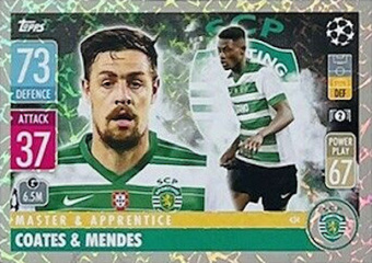 Sebastian Coates & Nuno Mendes Sporting CP 2021/22 Topps Match Attax ChL Master & Apprentince #434