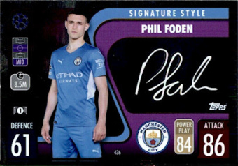Phil Foden Manchester City 2021/22 Topps Match Attax ChL Signature Style #436