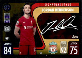 Jordan Henderson Liverpool 2021/22 Topps Match Attax ChL Signature Style #438
