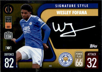 Wesley Fofana Leicester City 2021/22 Topps Match Attax ChL Signature Style #440