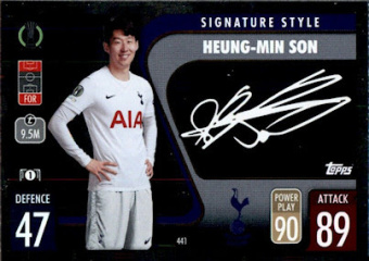 Heung-Min Son Tottenham Hotspur 2021/22 Topps Match Attax ChL Signature Style #441