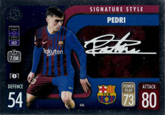 Pedri FC Barcelona 2021/22 Topps Match Attax ChL Signature Style #446