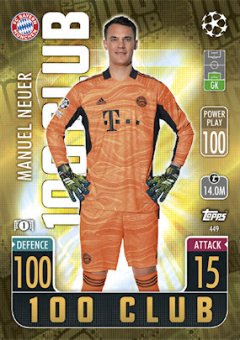 Manuel Neuer Bayern Munchen 2021/22 Topps Match Attax ChL 100 Club #449