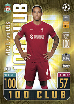 Virgil van Dijk Liverpool 2021/22 Topps Match Attax ChL 100 Club #451