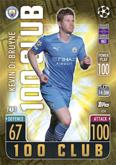 Kevin De Bruyne Manchester City 2021/22 Topps Match Attax ChL 100 Club #454