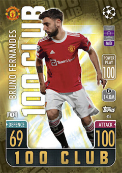 Bruno Fernandes Manchester United 2021/22 Topps Match Attax ChL 100 Club #455