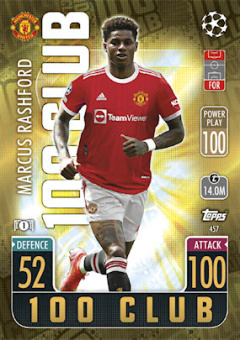 Marcus Rashford Manchester United 2021/22 Topps Match Attax ChL 100 Club #457