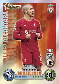 Thiago Alcantara Liverpool 2021/22 Topps Match Attax ChL Heritage #465