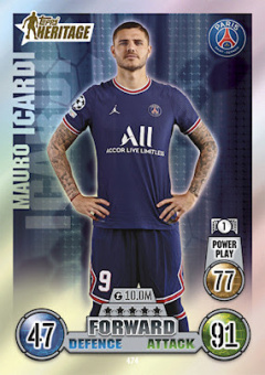 Mauro Icardi Paris Saint-Germain 2021/22 Topps Match Attax ChL Heritage #474