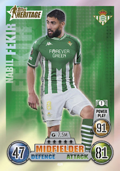 Nabil Fekir Real Betis Balompie 2021/22 Topps Match Attax ChL Heritage #489