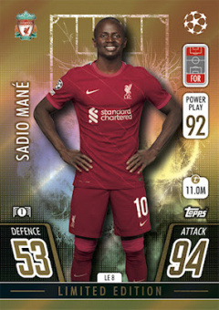 Sadio Mane Liverpool 2021/22 Topps Match Attax ChL Limited Edition Gold #LE8