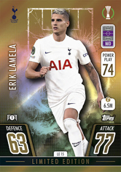 Erik Lamela Tottenham Hotspur 2021/22 Topps Match Attax ChL Limited Edition Gold #LE15