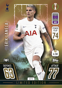 Erik Lamela Tottenham Hotspur 2021/22 Topps Match Attax ChL Limited Edition Gold #LE15