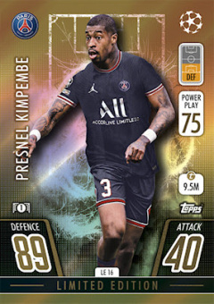 Presnel Kimpembe Paris Saint-Germain 2021/22 Topps Match Attax ChL Limited Edition Gold #LE16