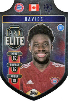 Alphonso Davies Bayern Munchen 2021/22 Topps Match Attax ChL Chrome Shield Cards #SH11