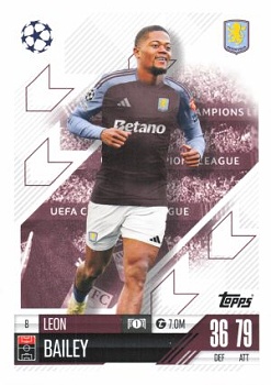 Leon Bailey Aston Villa 2024/25 Topps Match Attax UEFA Club Competitions #8