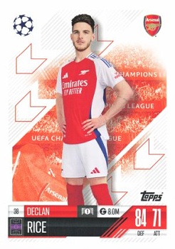 Declan Rice Arsenal 2024/25 Topps Match Attax UEFA Club Competitions #38