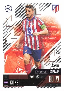 Koke Atletico Madrid 2024/25 Topps Match Attax UEFA Club Competitions Captain #113