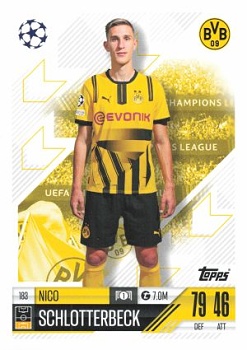 Nico Schlotterbeck Borussia Dortmund 2024/25 Topps Match Attax UEFA Club Competitions #183