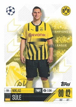Niklas Sule Borussia Dortmund 2024/25 Topps Match Attax UEFA Club Competitions #184