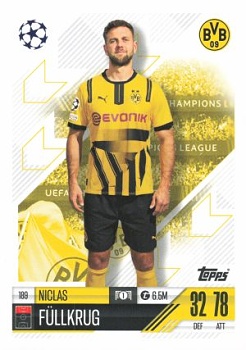 Niclas Fullkrug Borussia Dortmund 2024/25 Topps Match Attax UEFA Club Competitions #189