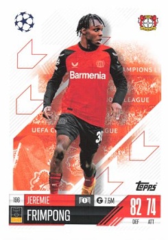 Jeremie Frimpong Bayer 04 Leverkusen 2024/25 Topps Match Attax UEFA Club Competitions #196