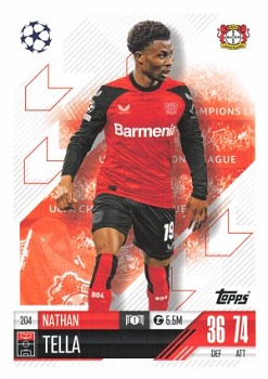 Nathan Tella Bayer 04 Leverkusen 2024/25 Topps Match Attax UEFA Club Competitions #204