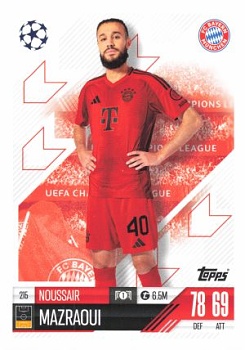 Noussair Mazraoui Bayern Munchen 2024/25 Topps Match Attax UEFA Club Competitions #215
