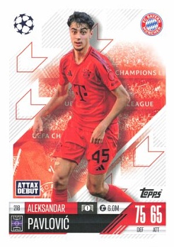 Aleksandar Pavlovic Bayern Munchen 2024/25 Topps Match Attax UEFA Club Competitions #218