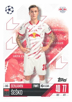 Benjamin Sesko RB Leipzig 2024/25 Topps Match Attax UEFA Club Competitions #243