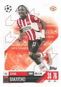 Johan Bakayoko PSV Eindhoven 2024/25 Topps Match Attax UEFA Club Competitions #259