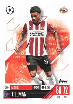 Malik Tillman PSV Eindhoven 2024/25 Topps Match Attax UEFA Club Competitions #260