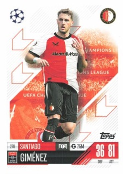 Santiago Gimenez Feyenoord 2024/25 Topps Match Attax UEFA Club Competitions #270