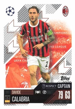 Davide Calabria A.C. Milan 2024/25 Topps Match Attax UEFA Club Competitions Captain #310
