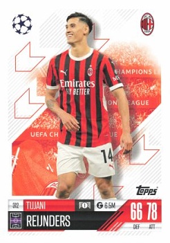 Tijjani Reijnders A.C. Milan 2024/25 Topps Match Attax UEFA Club Competitions #312