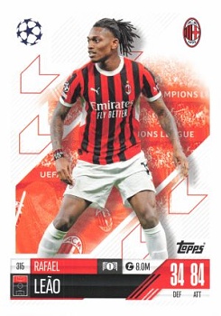 Rafael Leao A.C. Milan 2024/25 Topps Match Attax UEFA Club Competitions #315