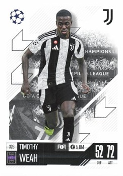 Timothy Weah Juventus FC 2024/25 Topps Match Attax UEFA Club Competitions #326